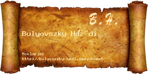 Bulyovszky Hédi névjegykártya